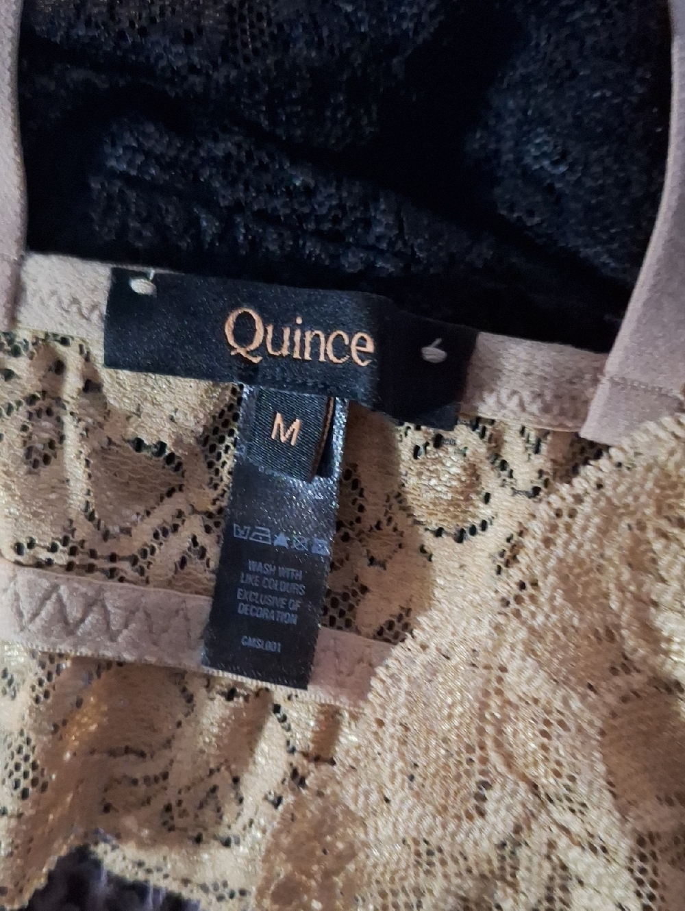 Quince Stretch Lace Sweetheart Bralette (2-pack) Black/Clay M New - Picture 4 of 4